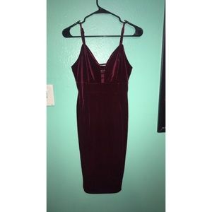 Velvet red wine colored dress